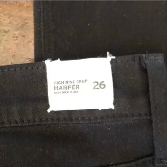 Hudson Jeans Harper High Rise Crop Baby Kick Flare in Black Size 26. - Picture 6 of 13